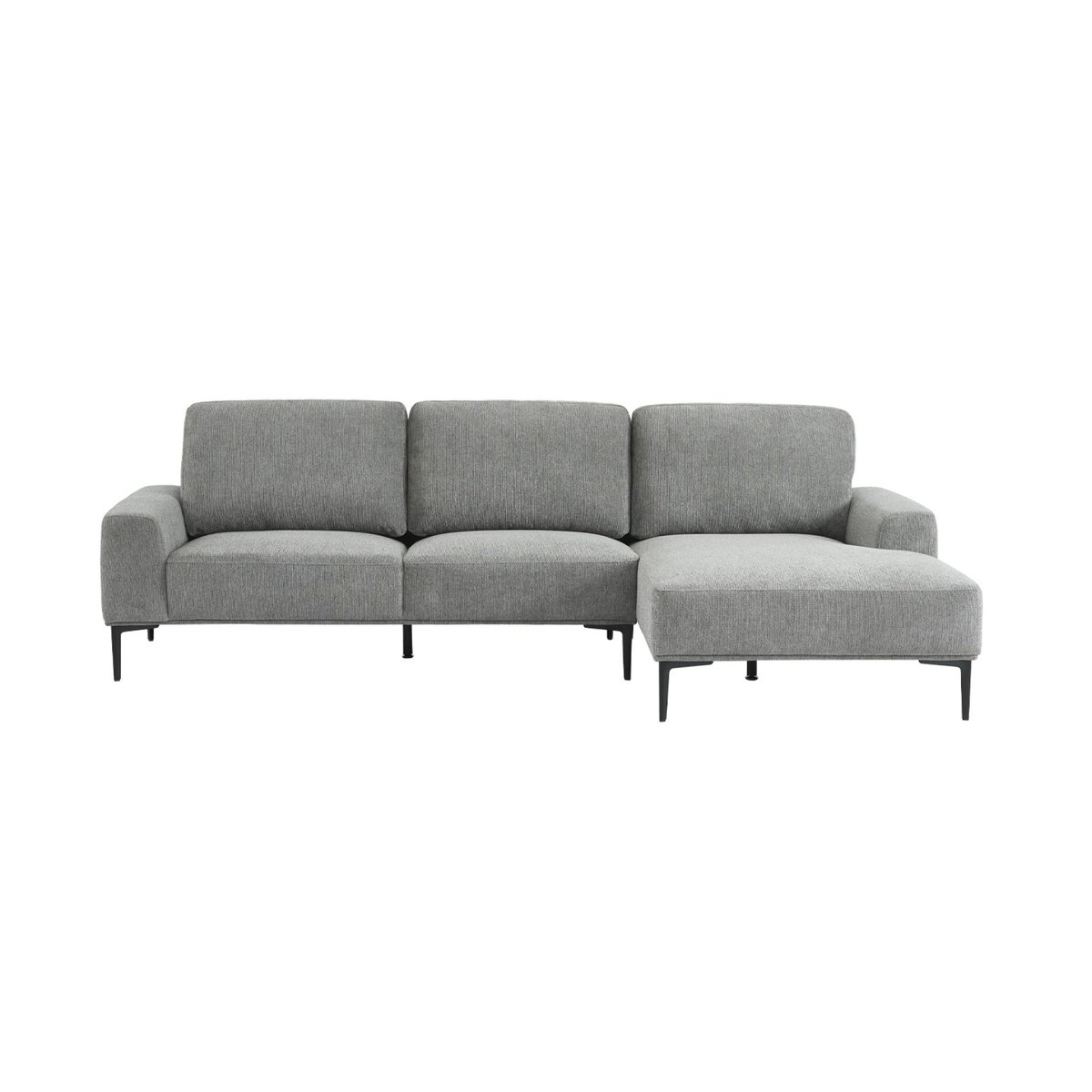 Canapé d'angle droit 3 places tissu ATLANTA gris foncé, SWEEEK
