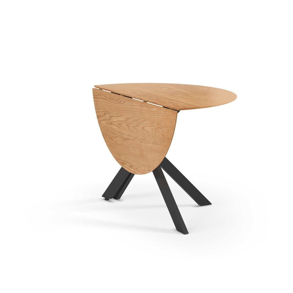 Table ronde pliante et pieds en métal - NELLY bois clair, CALICOSY