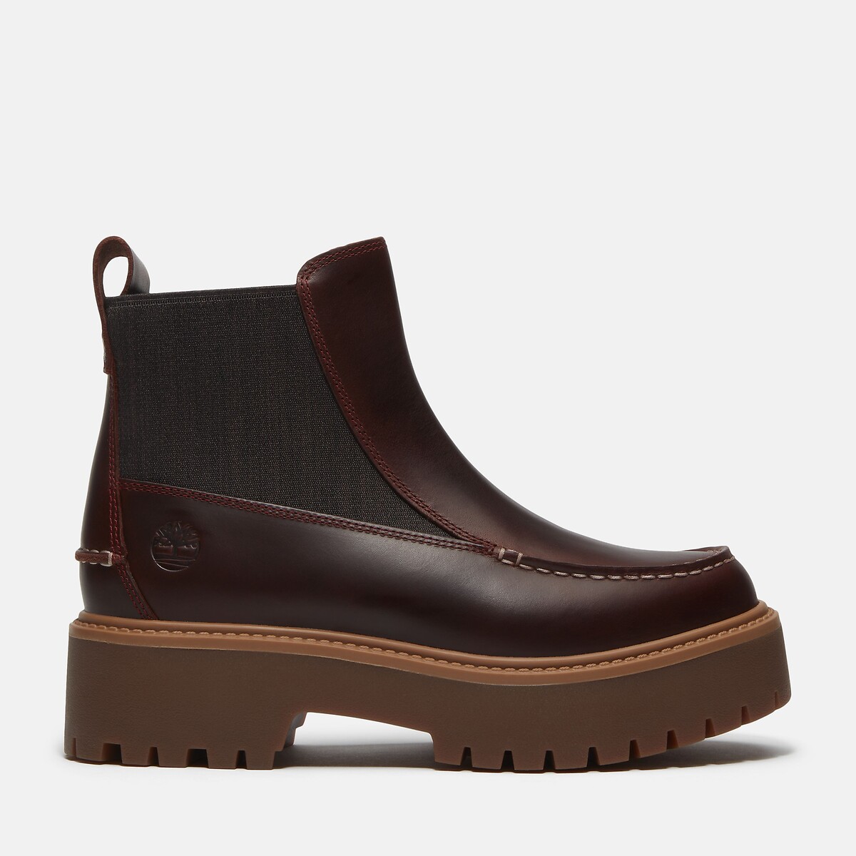 Bottines compensées, en cuir, STONE STREET MID CHELSEA bordeaux, TIMBERLAND
