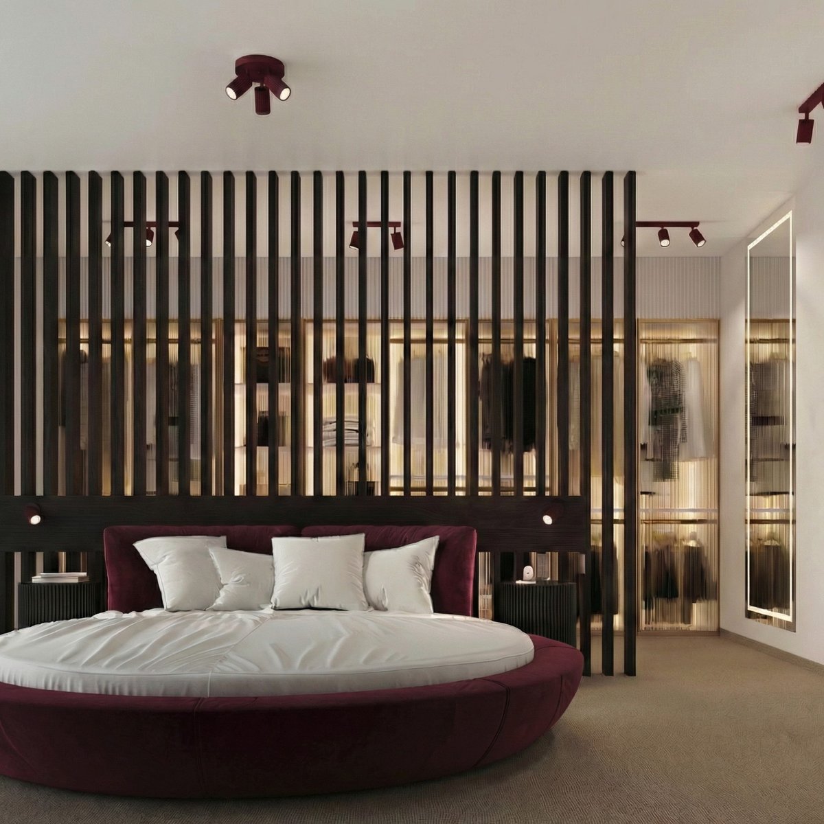 Plafonnier Aluminium Bordeaux GU10 3 KARBON bordeaux, EDEN