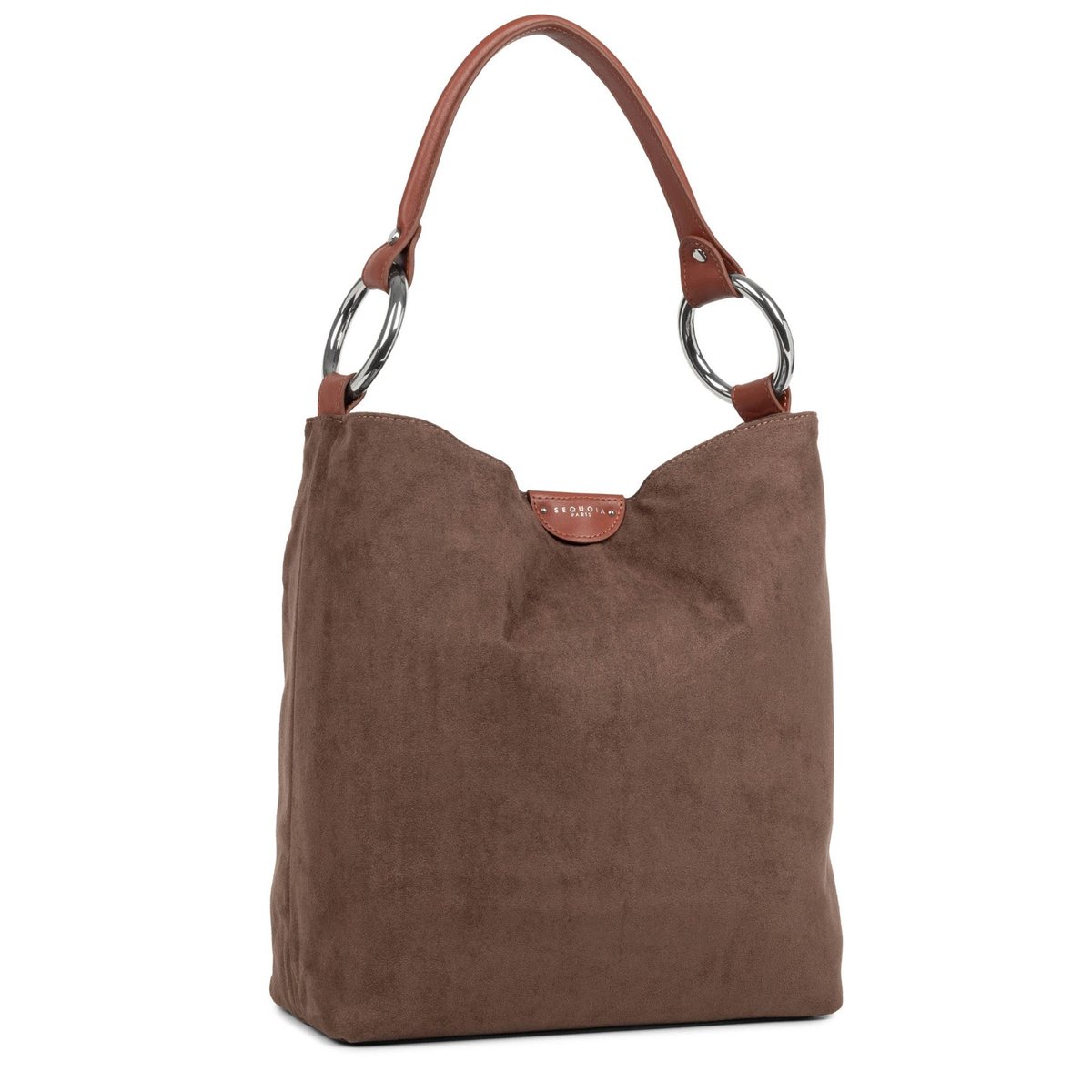 Sac Seau HANDLE SUÉDINE marron, SEQUOIA