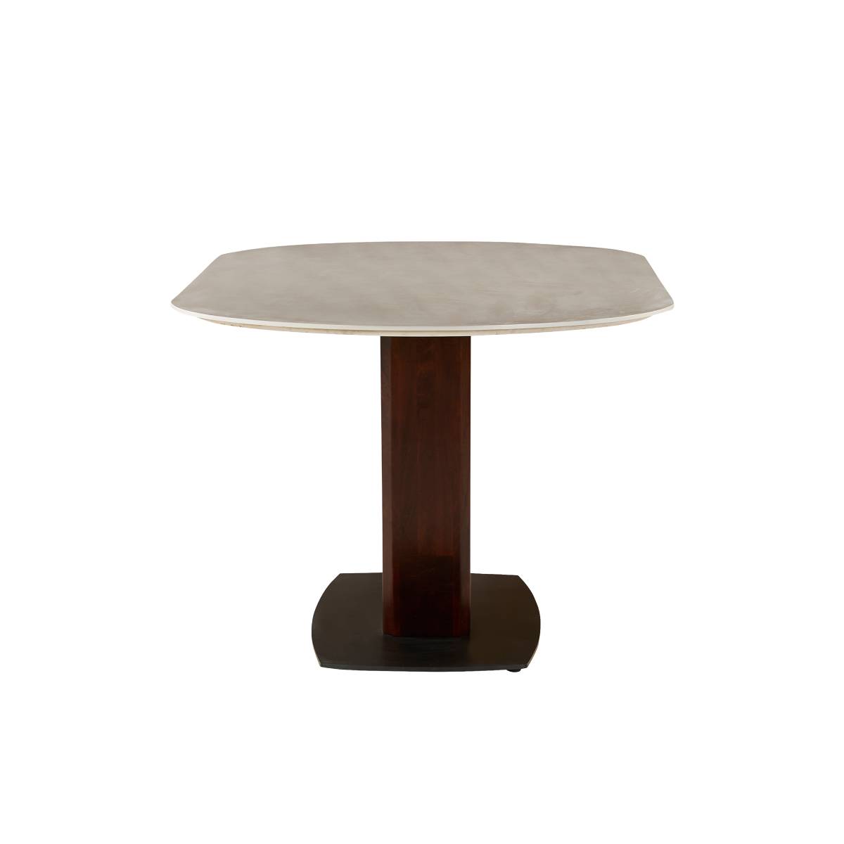 Table à manger en bois de manguier et en céramique AYDENA bois foncé, MADE IN MEUBLES