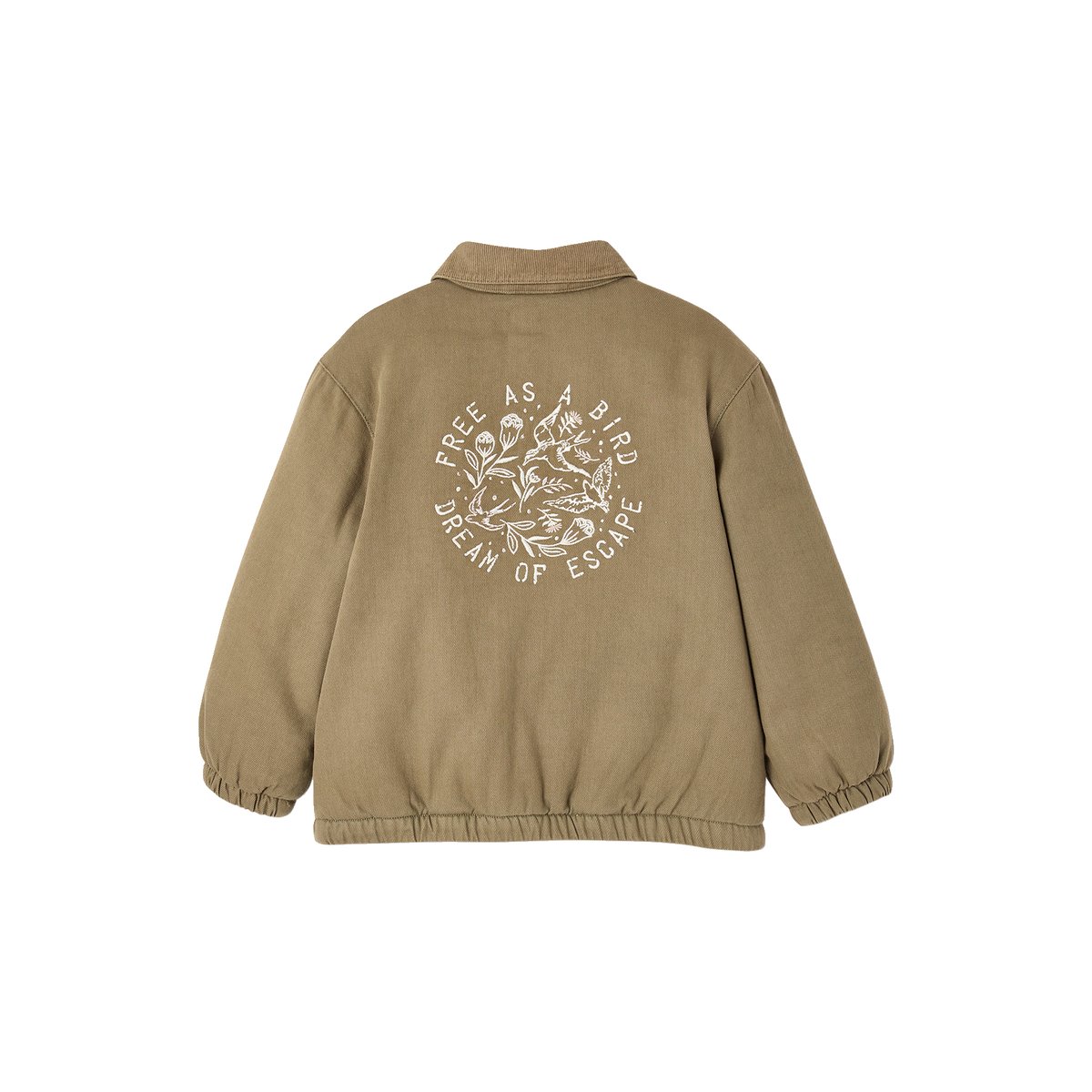 Veste matelassée brodée au dos kaki, VERTBAUDET
