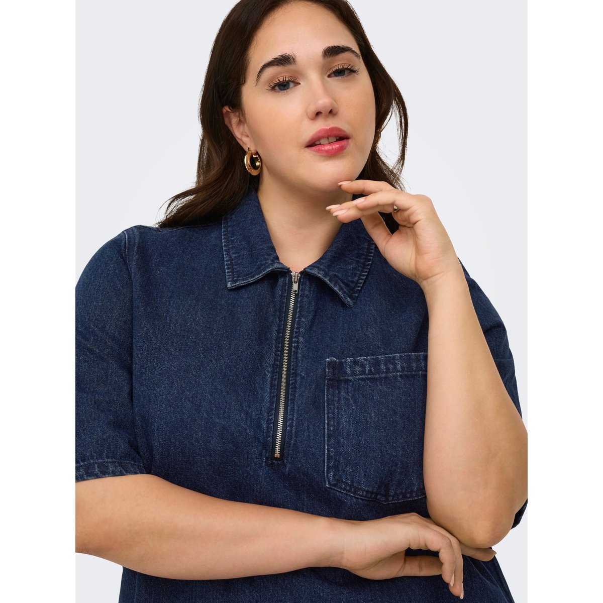 Robe En Denim dark blue denim, ONLY CARMAKOMA