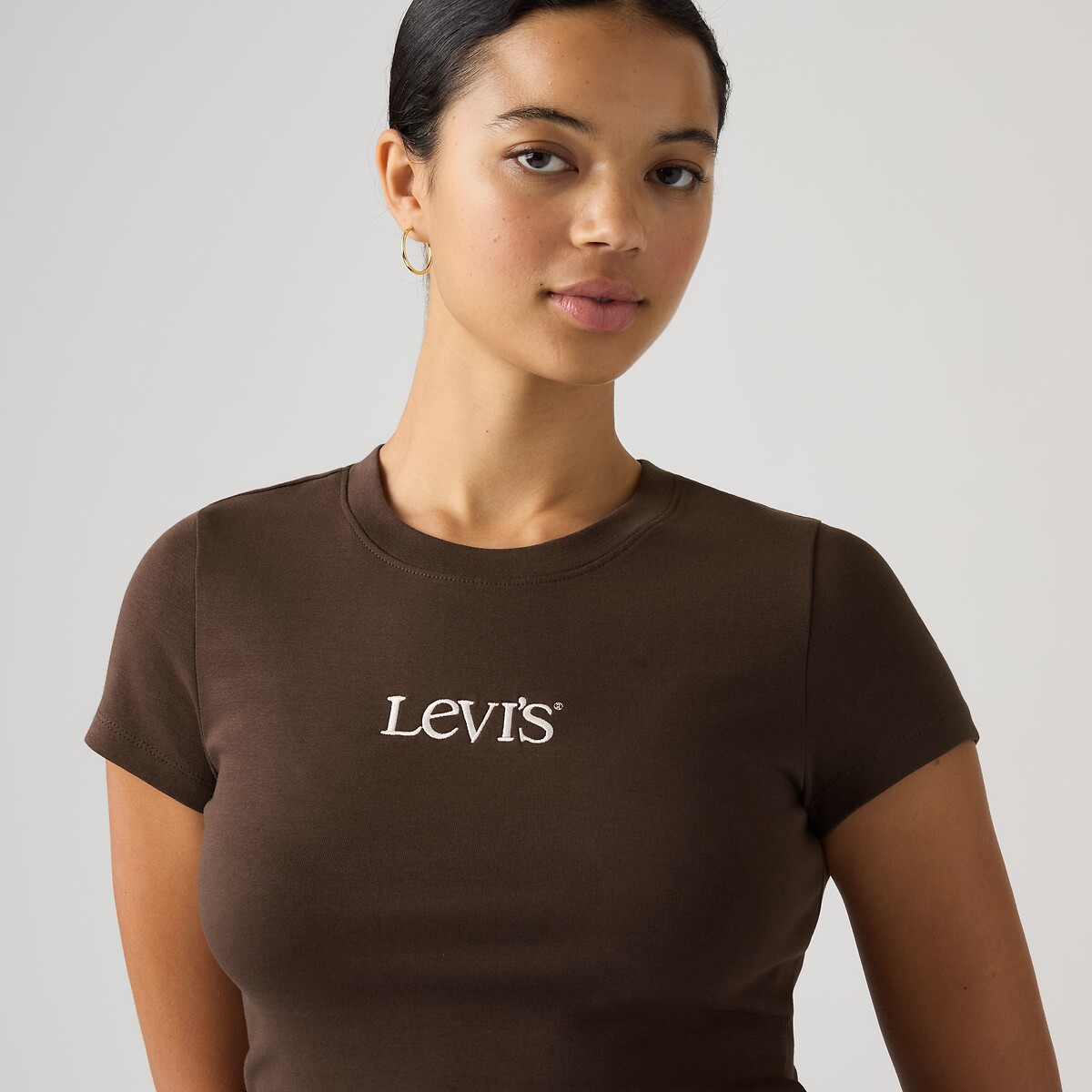 T-shirt corta maniche corte scollo rotondo marrone, LEVI'S