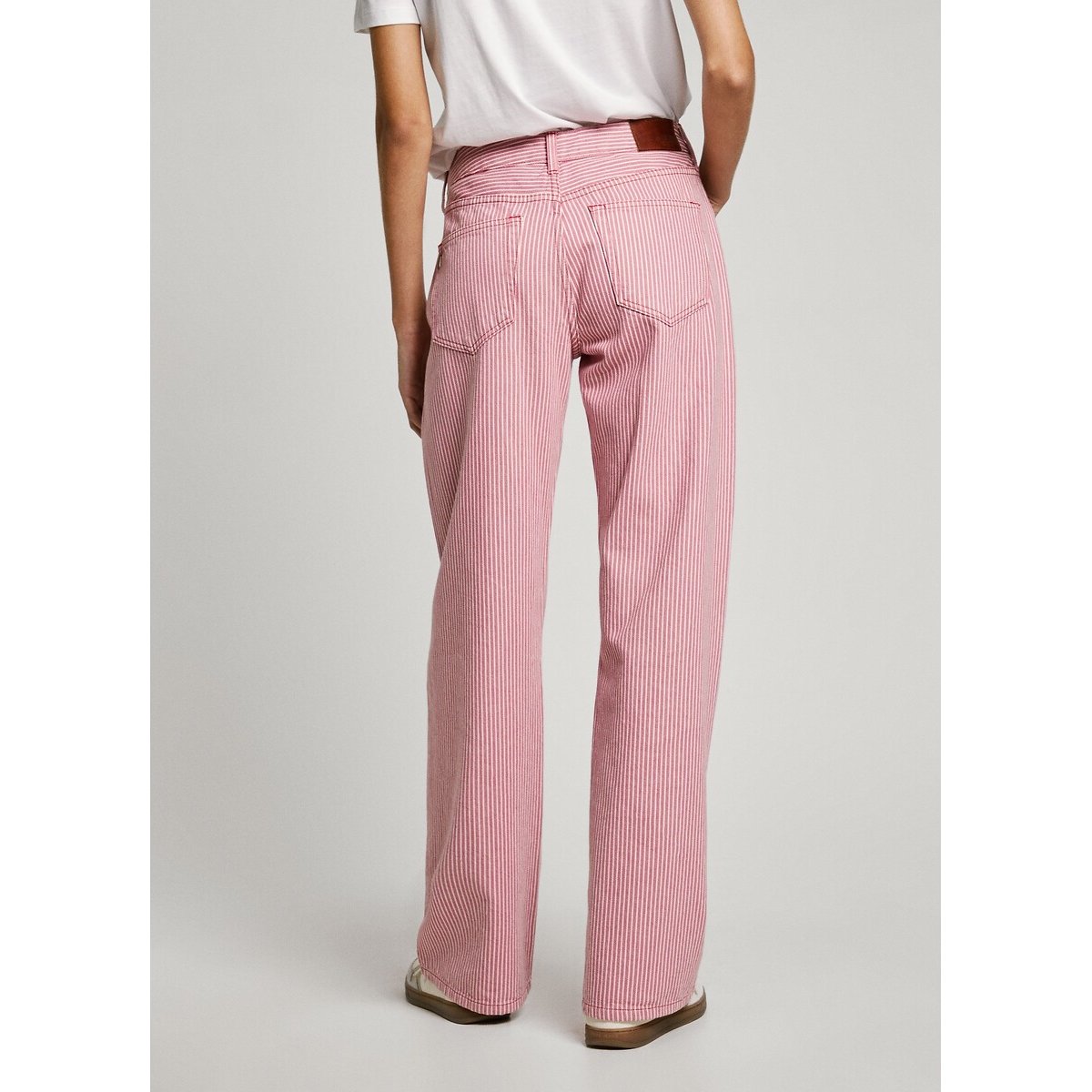 Striped Wide Leg Jeans with High Waist red/white, PEPE JEANS