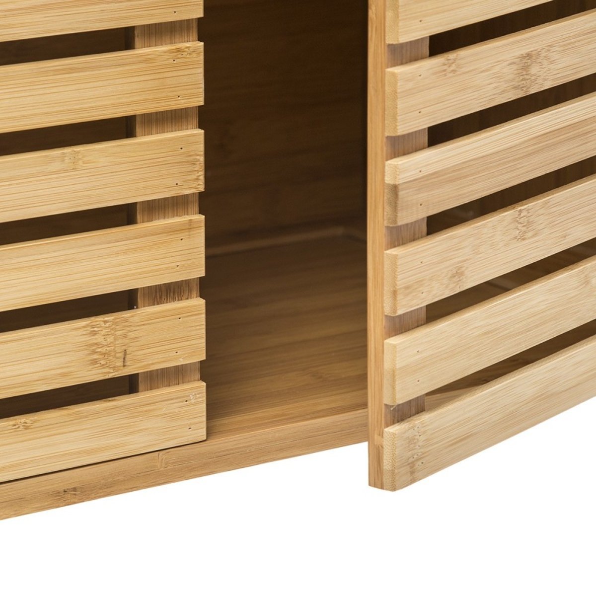 Meuble sous lavabo pour salle de bain Sicela bambou beige, ATMOSPHERA