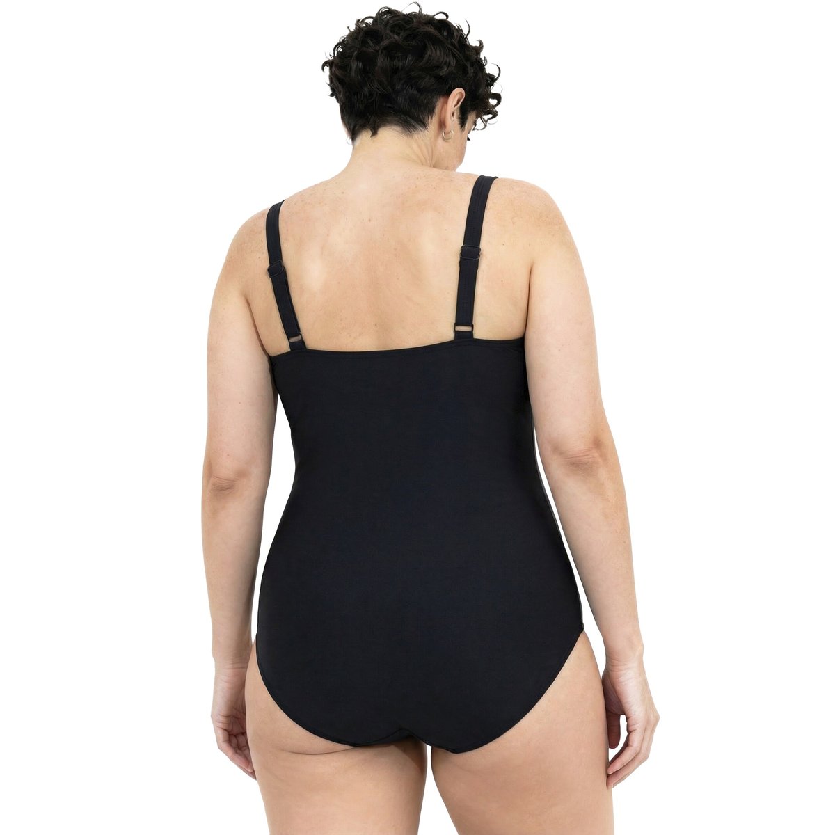 Maillot de bain à bonnets souples, drapé noir, ULLA POPKEN