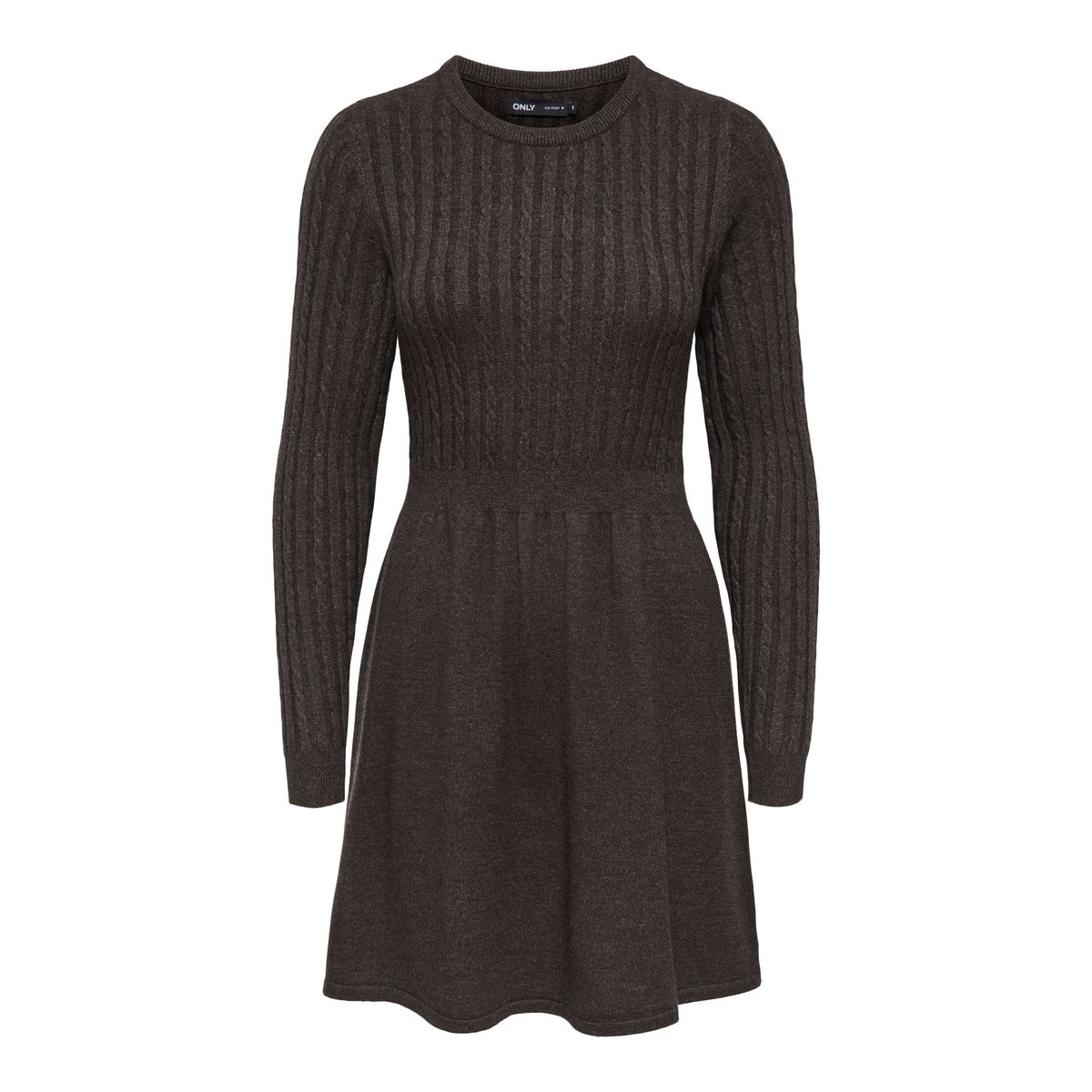 Robe en maille évasée marron - chocolate torte 1, ONLY