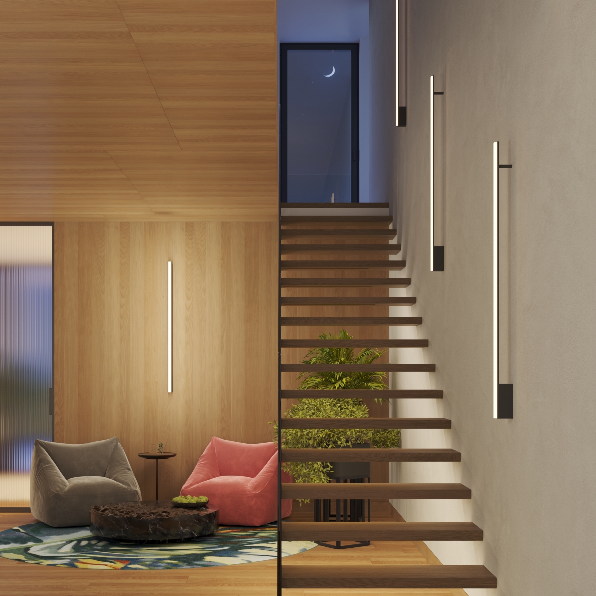 Applique murale Aluminium Noir LED 1 Lagom noir, EDEN