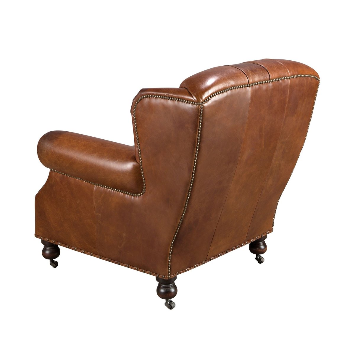 Fauteuil Chester en cuir brun cognac | acajou, ANGEL CERDA