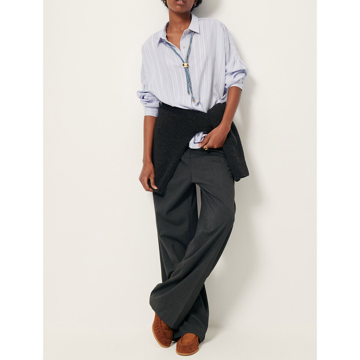 Chemise rayée manches longues rayée BOTAN céleste, SESSUN