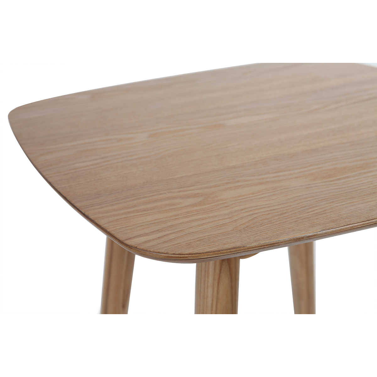 Table haute carrée frêne scandinave L60 cm BALTIK chêne clair, MILIBOO