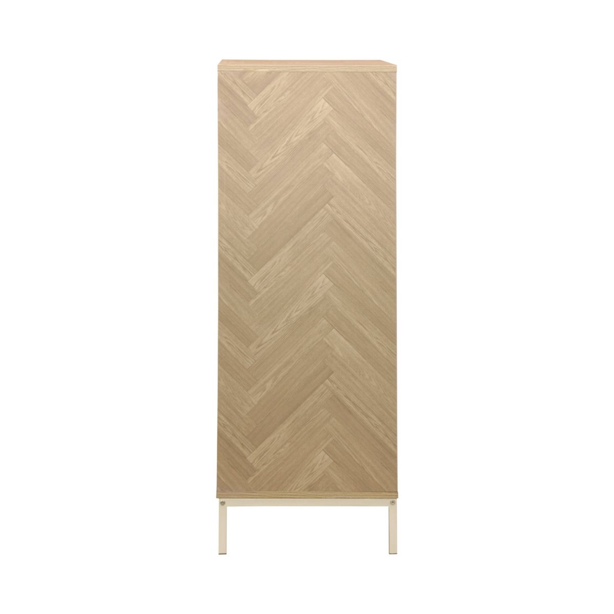 Vaisselier décor bois chevrons et métal 2 portes 80cm BUDAPEST naturel, SWEEEK