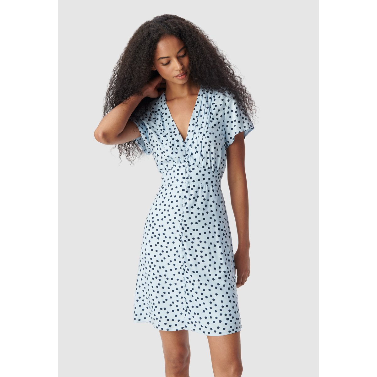 Robe imprimé pois bleu ciel, IKKS