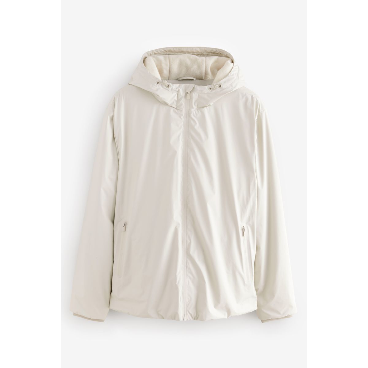 Veste capuche matelassée enduite gris clair, NEXT