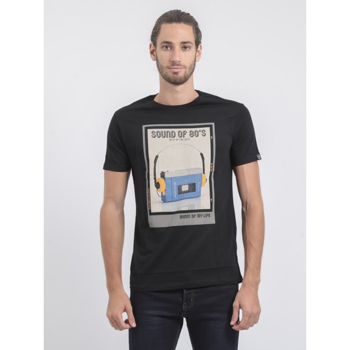T-shirt Col Rond Pur Coton Jalsonic noir, RITCHIE