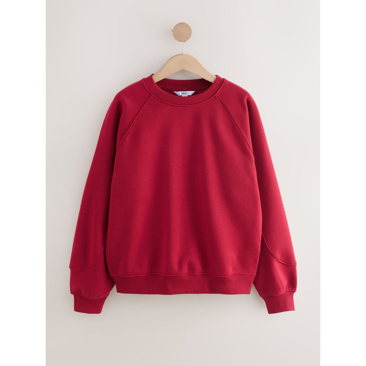 Sweat ras du cou rayé en tissu épais rouge cerise, NEXT