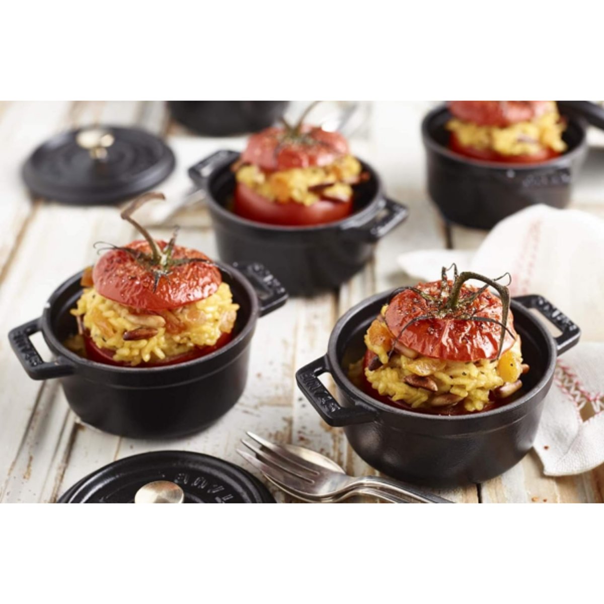 Mini cocotte ronde en fonte 10 cm noir, STAUB