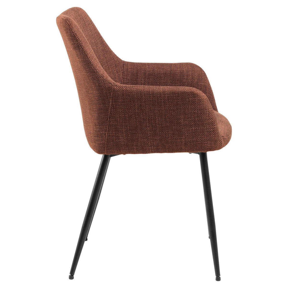 Lot de 2 chaises avec accoudoirs en tissu et acier LIZZY rouge, TOILINUX