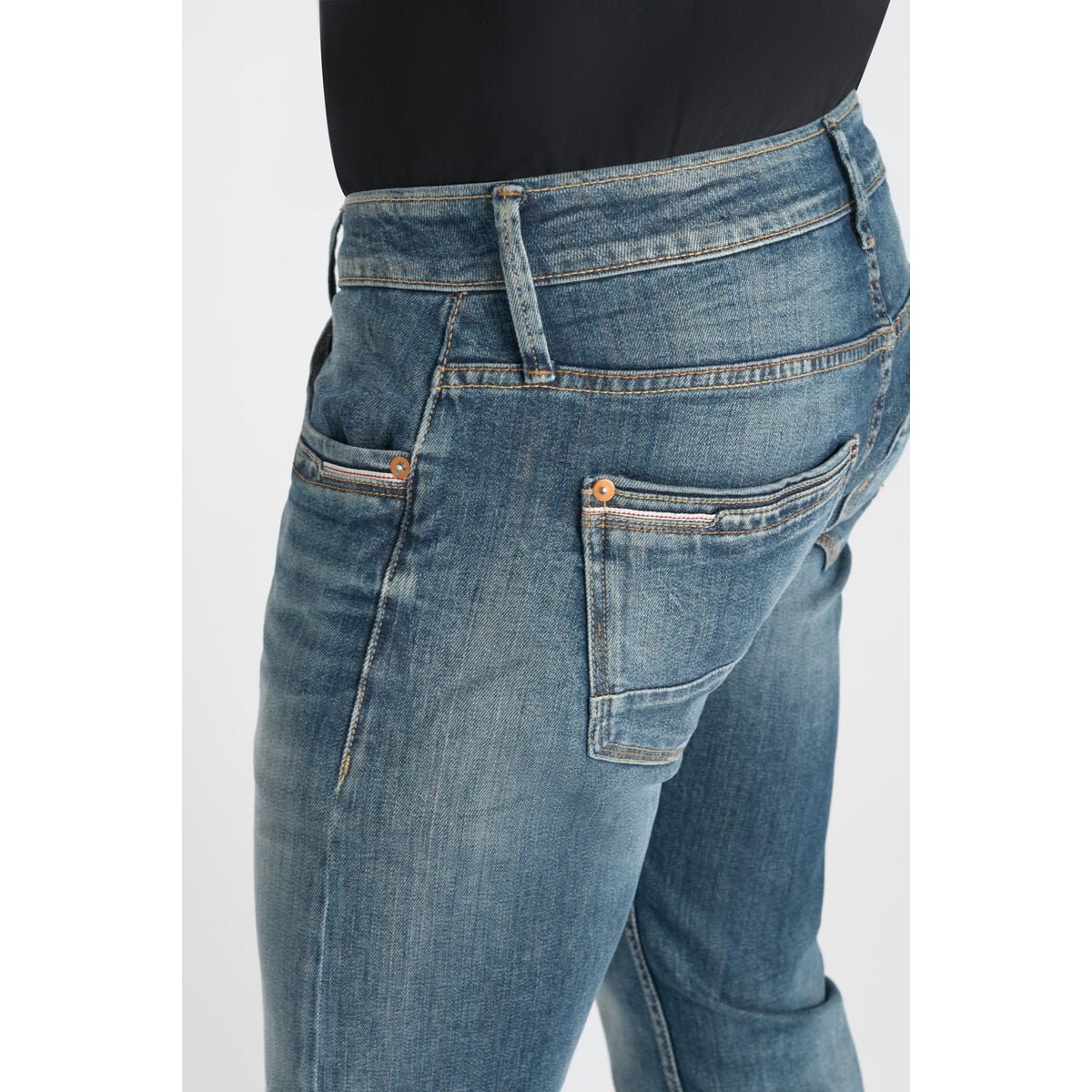 Jeans slim stretch 700/11, longueur 34 blue/beige, LE TEMPS DES CERISES