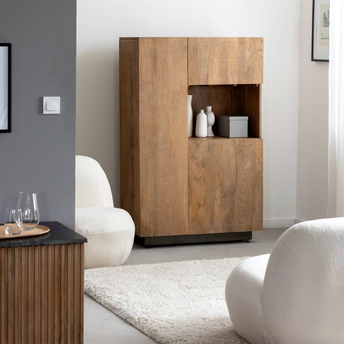 Armoire en bois de manguier ISIL bois foncé, MADE IN MEUBLES