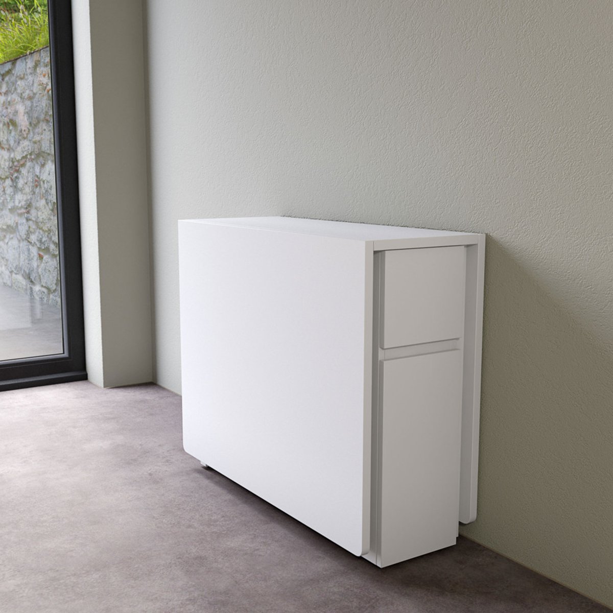 Table à manger pliable 2 personnes en bois- KUNGLA blanc, WOODMAN