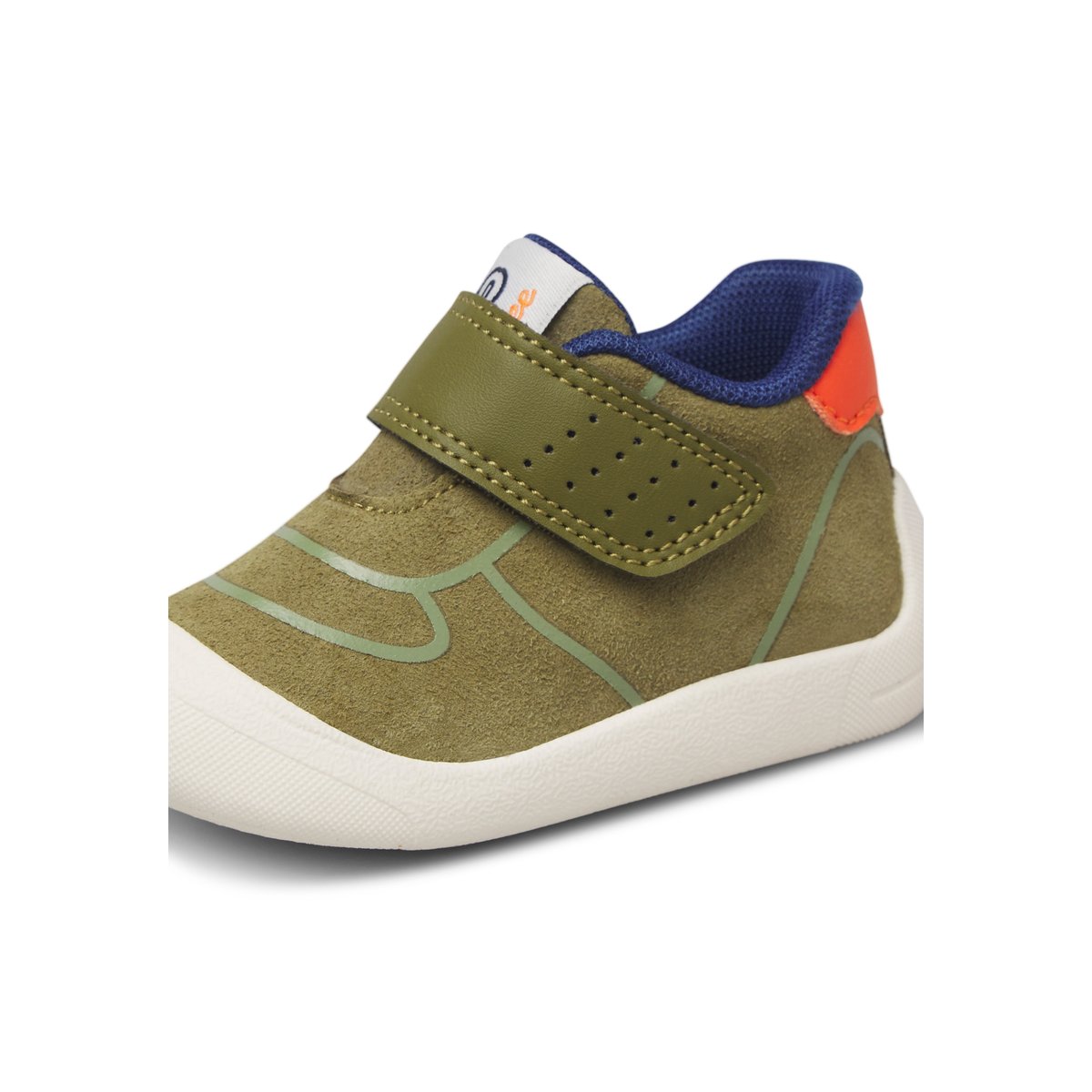 Chaussures premiers pas en simili cuir FREE 2 VL. kaki-orange, FALCOTTO