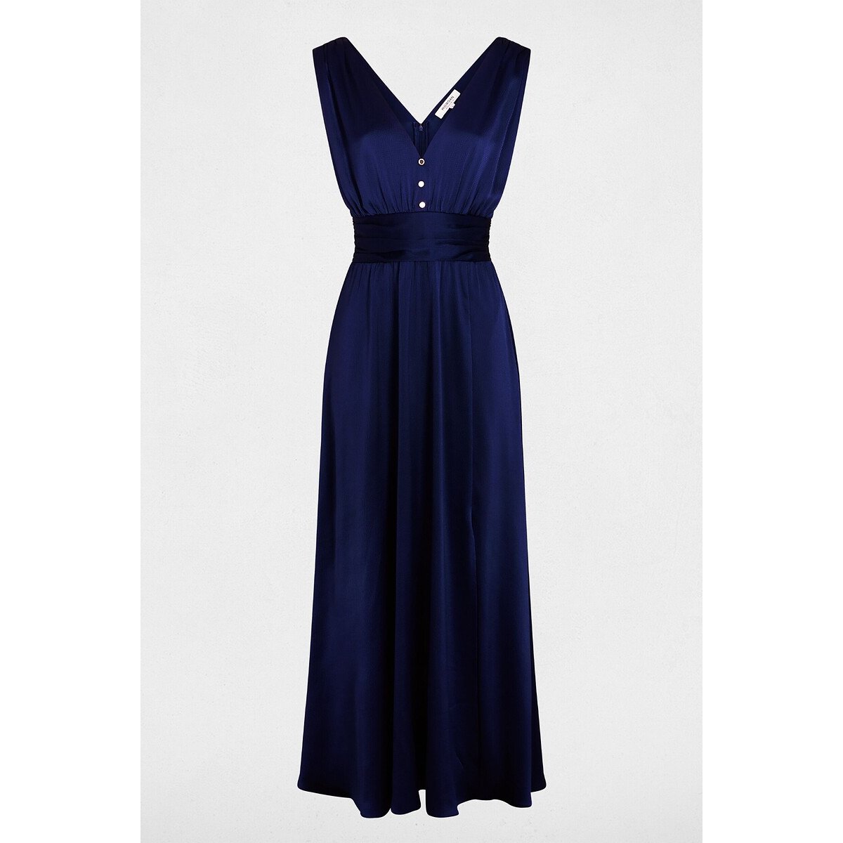 Robe longue fluide bleu marine, MORGAN