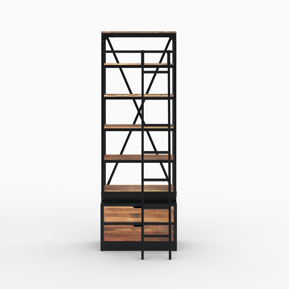 Ensemble de 2 bibliothèques en bois et métal - KASI bois et métal, MAISON PAVANE