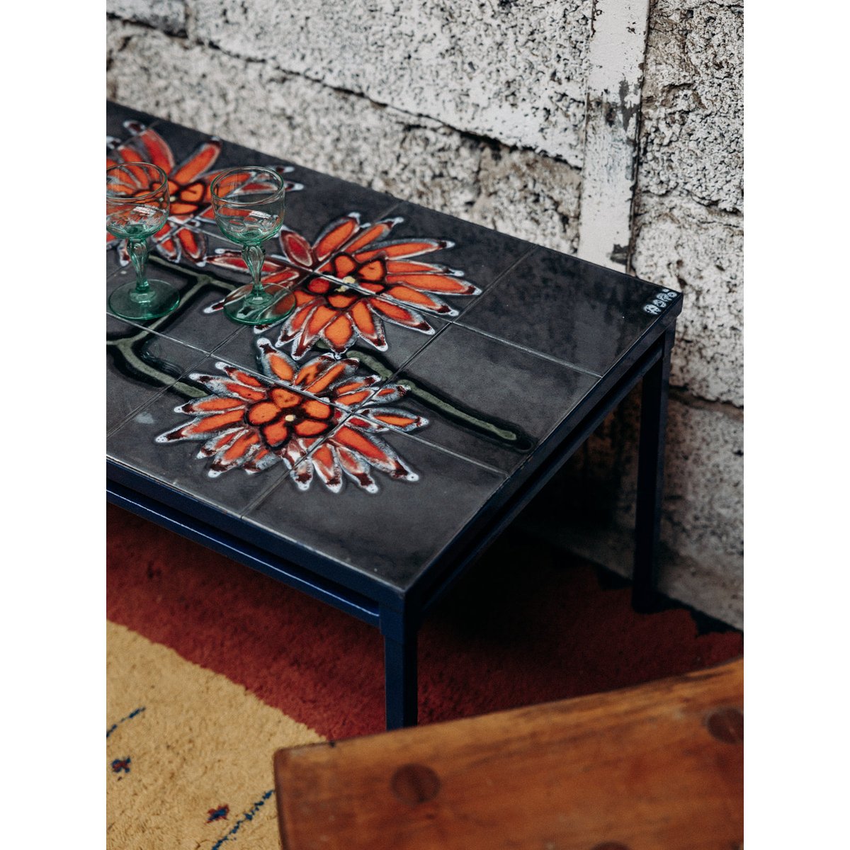 Table basse en céramique Ida N°13 - Bon état noir, DEBONGOUT