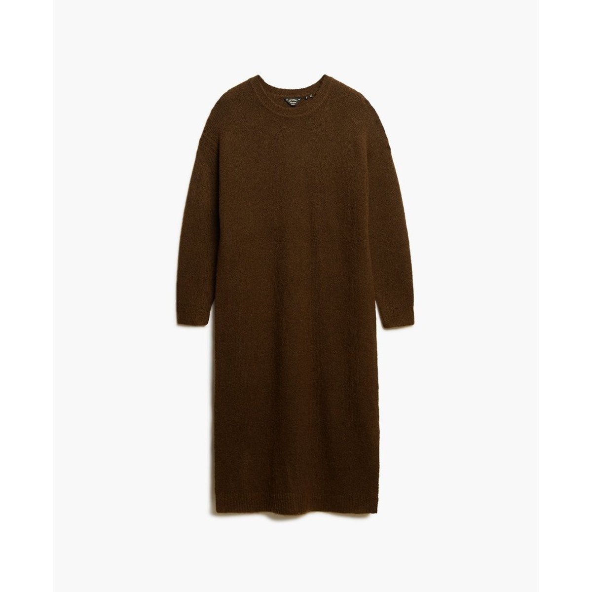 Robe-pull mi-longue ample brun foncé twist, SUPERDRY