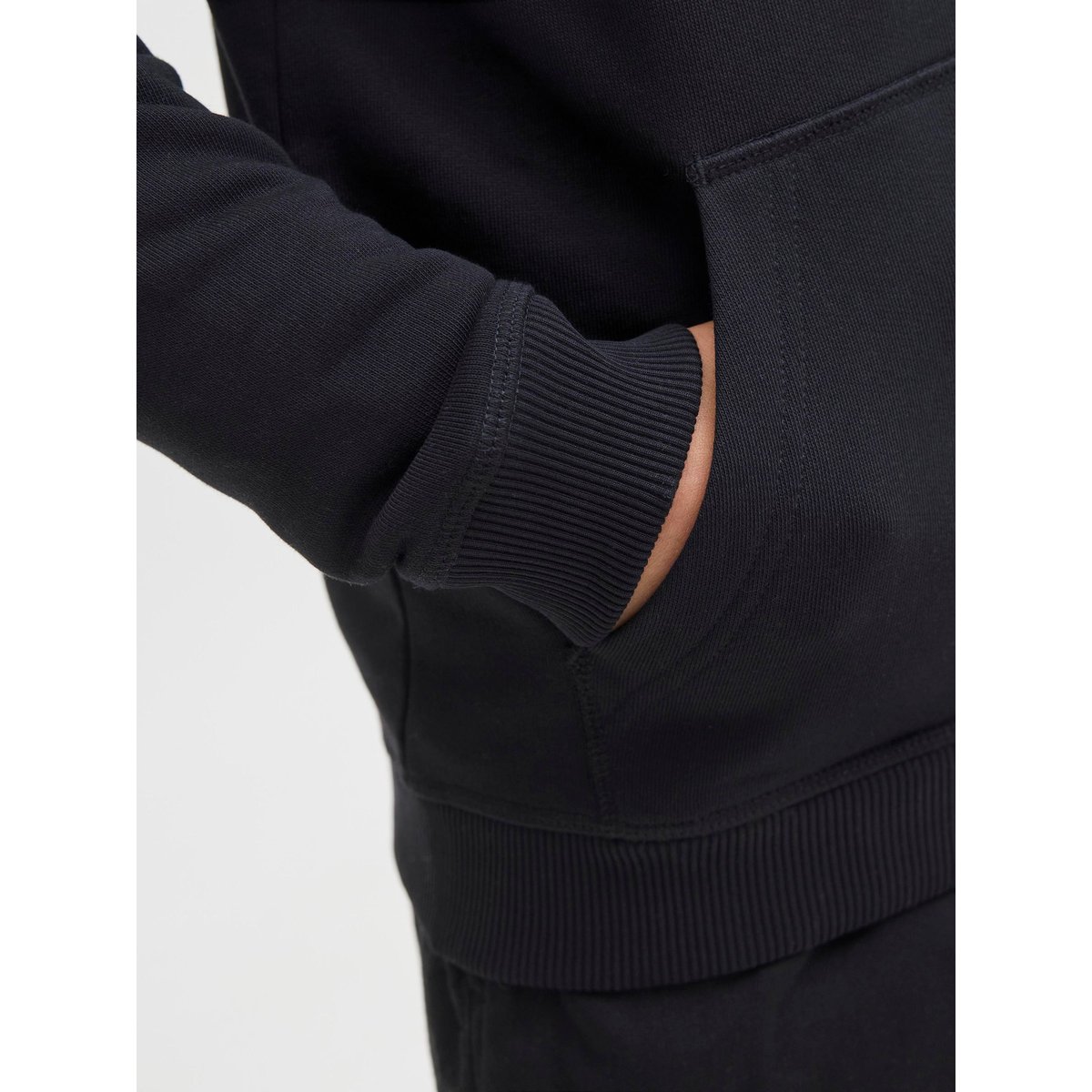 Sweat À Capuche Zippé noire - black, JACK & JONES JUNIOR