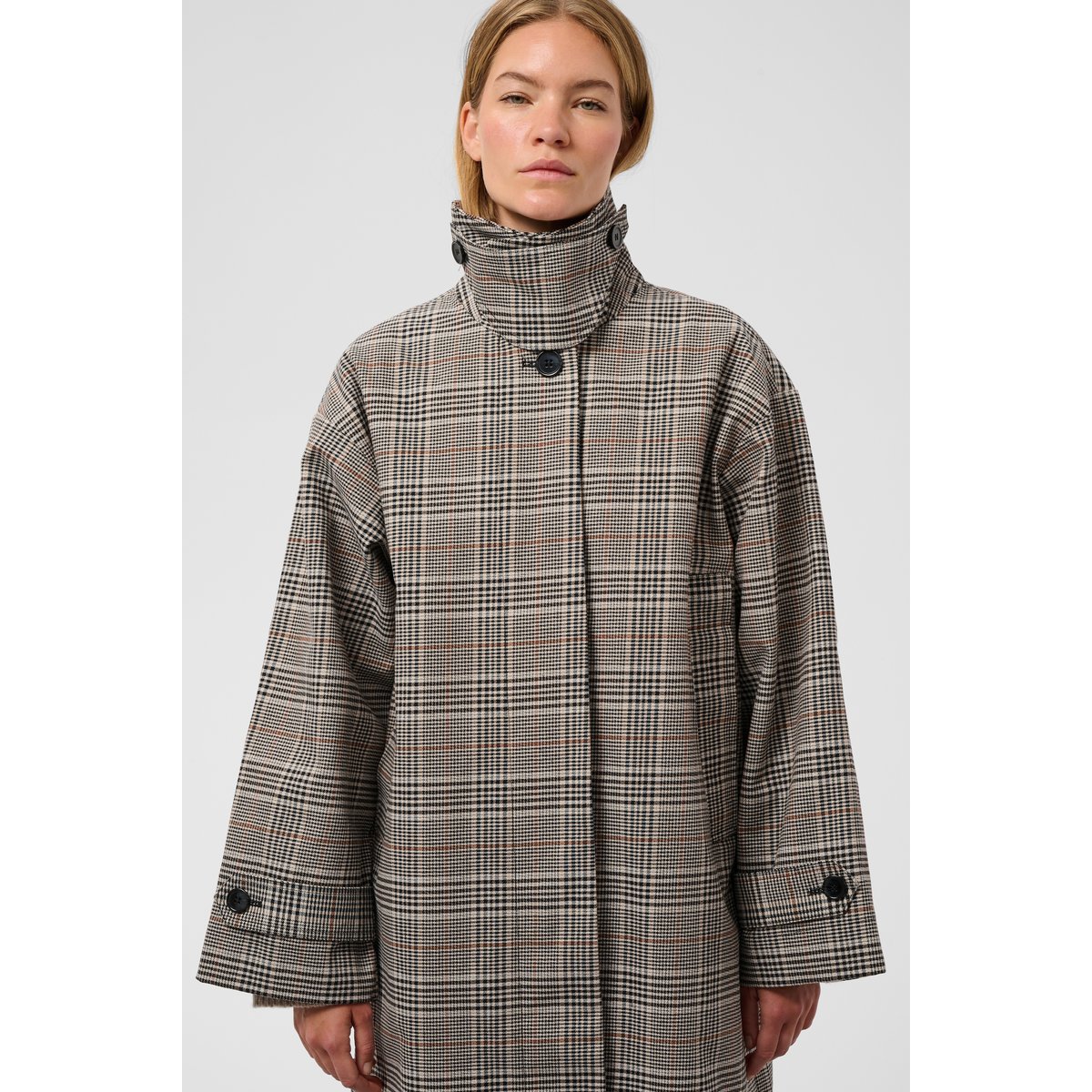 Veste d'extérieur beige oatmeal check, SOAKED IN LUXURY