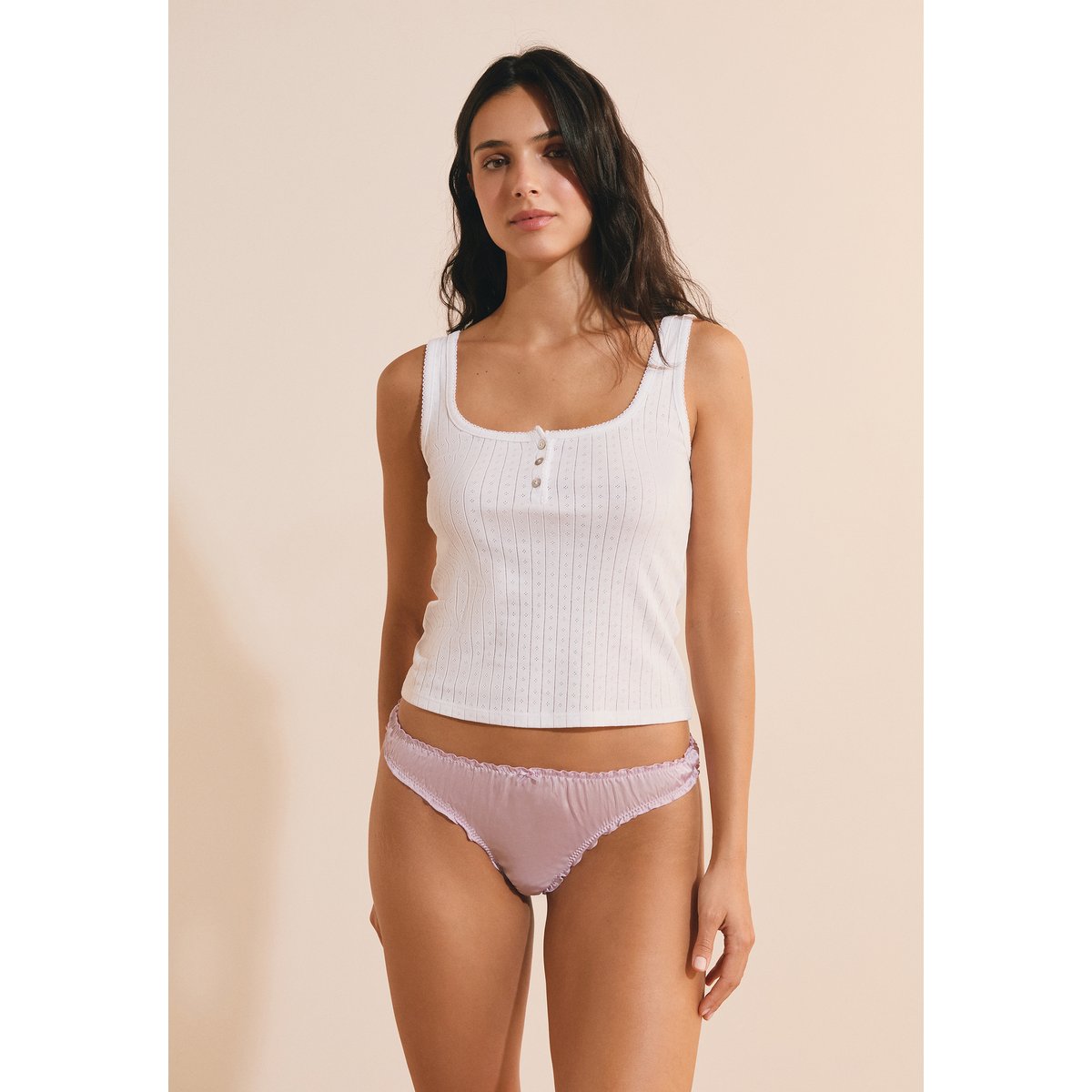 String bloomer satiné NORA SATIN lilas, ETAM