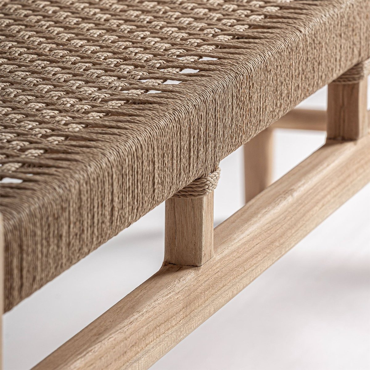 Banc en teck massif, Finition vieillie marron teck vieilli naturel, RECOLLECTION