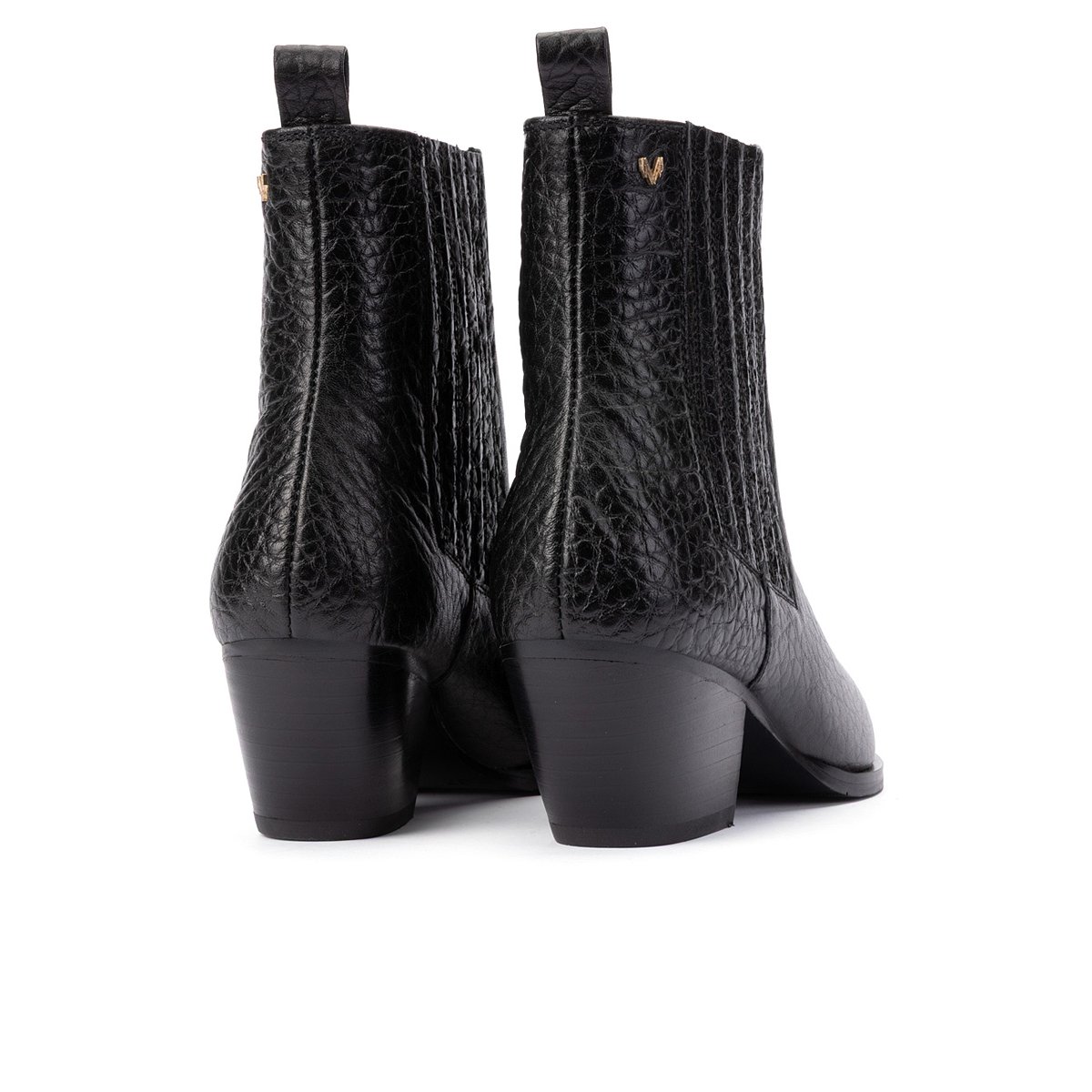 Bottines à talon cuir Jeanne black, MARTINELLI