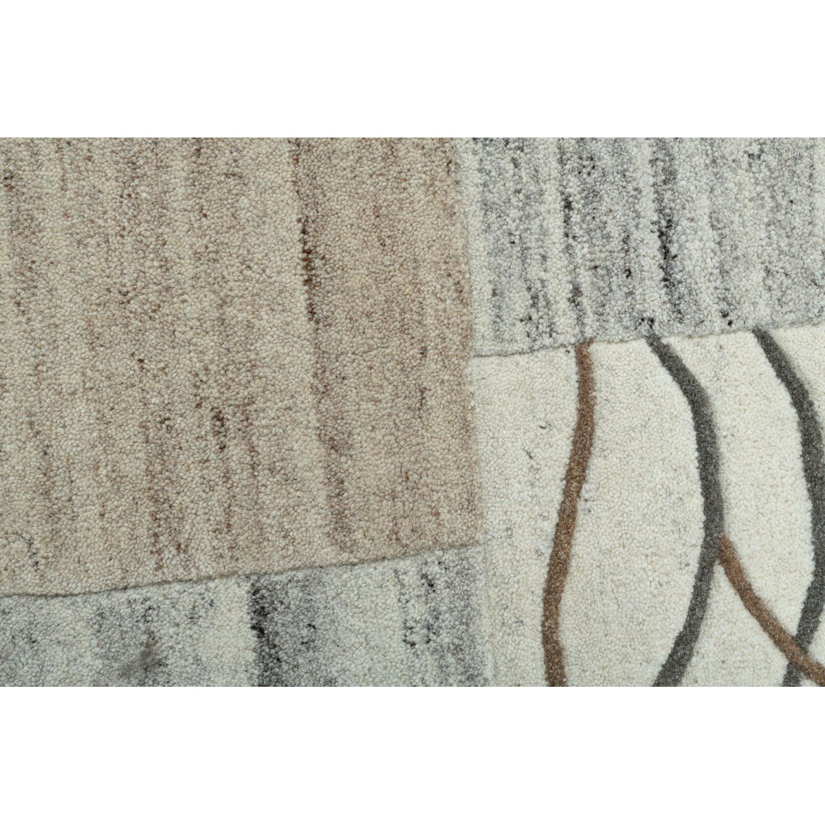 Tapis de salon tufté main - ROYAL NATUR naturel gris, THEKO