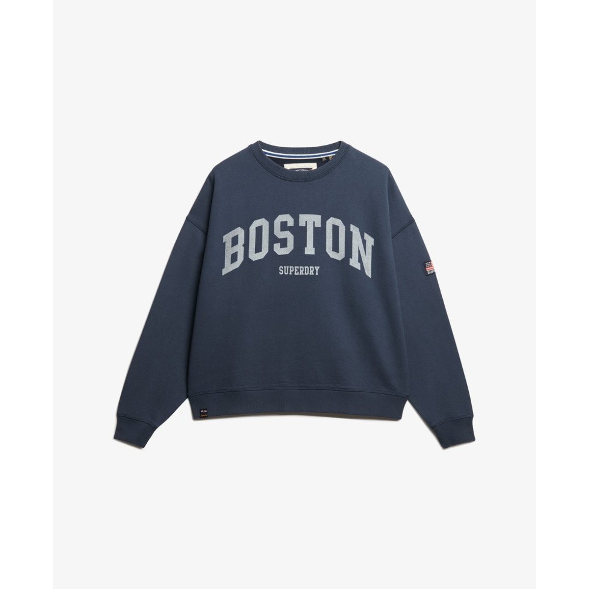 Sweat oversize à col rond Athletic Essentials bleu marine éclipse, SUPERDRY