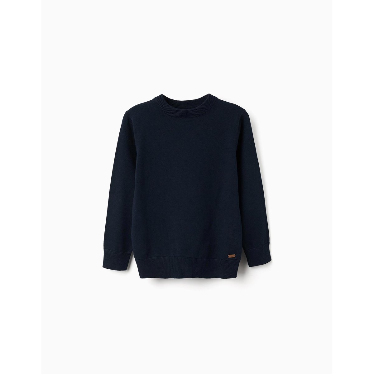 Pull en maille avec extrémités côtelées bleu foncé, ZIPPY