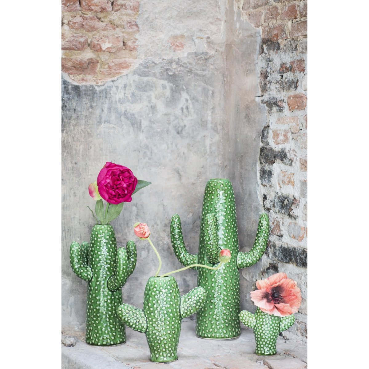 Vase Cactus Large Porcelaine Verte H 39 cm vert, SERAX