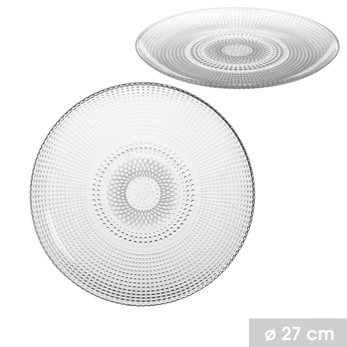 Assiette Plate en Verre Joseph - 27cm transparent, WADIGA