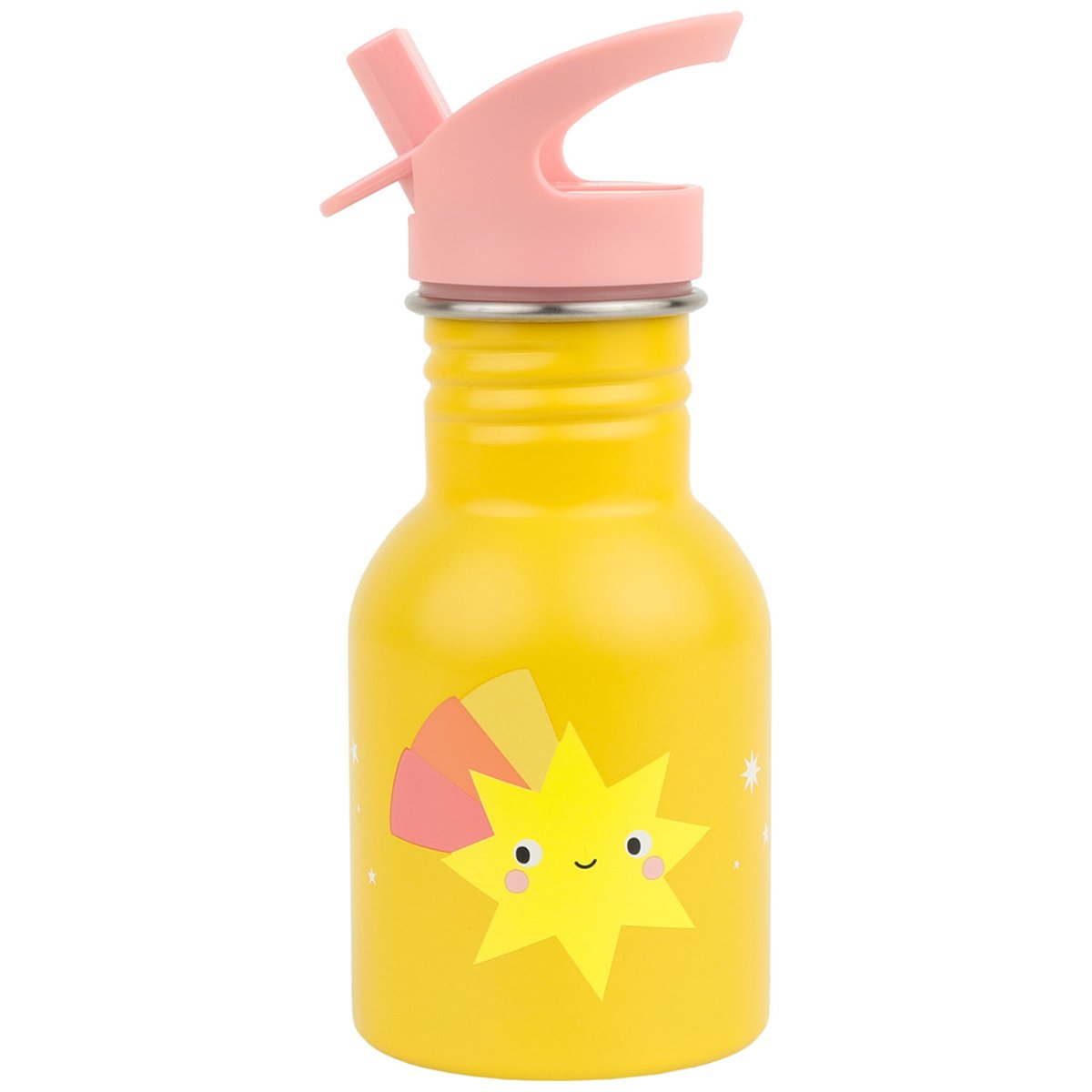 Gourde isotherme jaune, rose, A LITTLE LOVELY COMPANY
