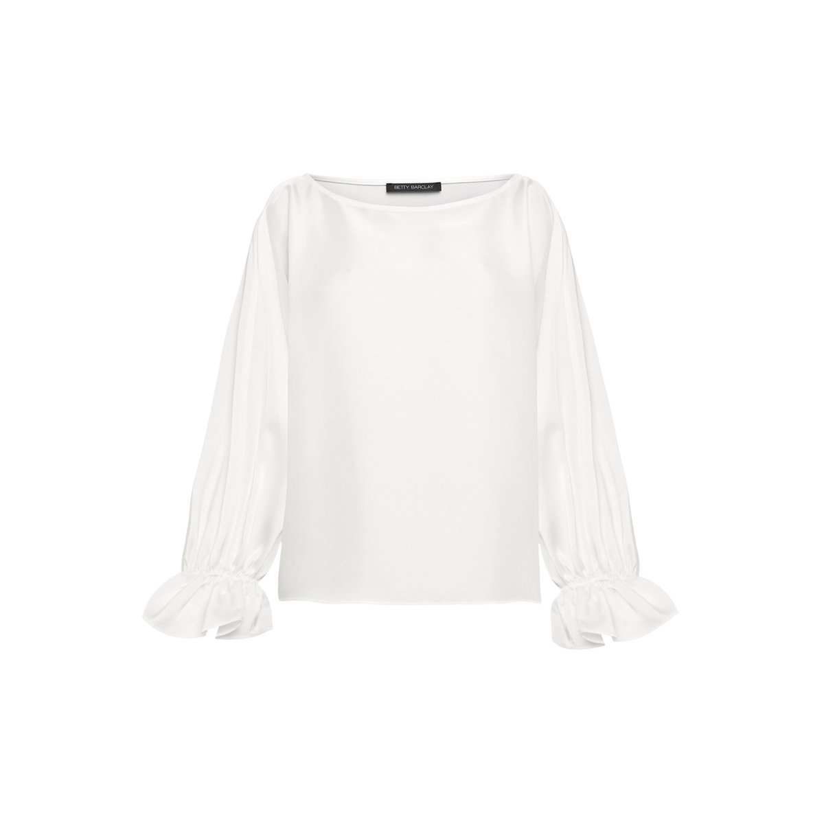 Chemisier en satin à encolure bateau blanc, BETTY BARCLAY