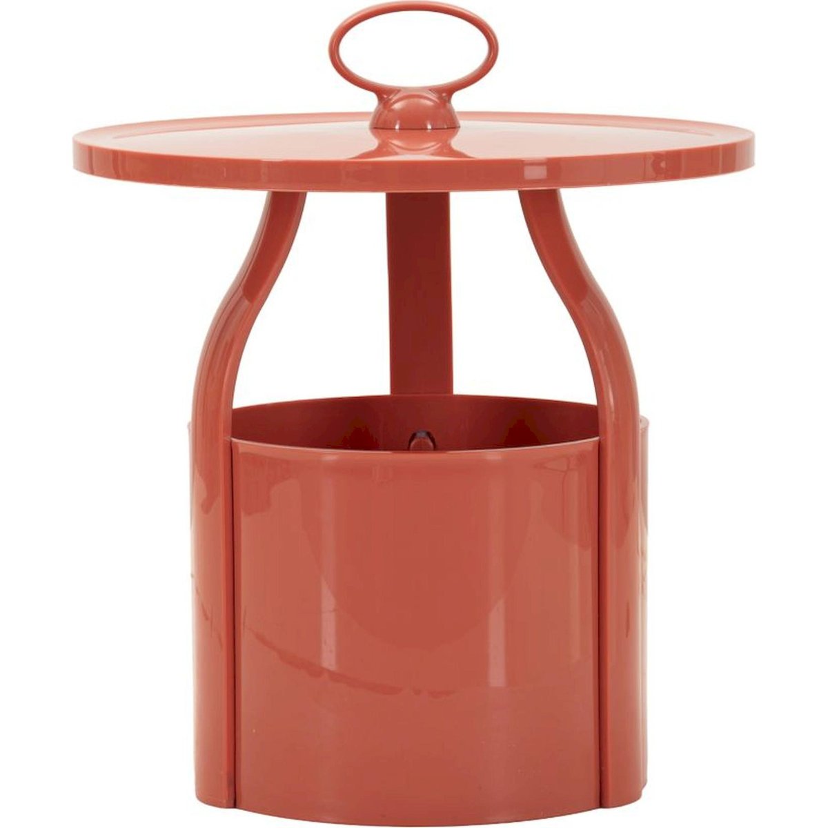 Table d'appoint ronde avec rangement MODERN crème, RECOLLECTION