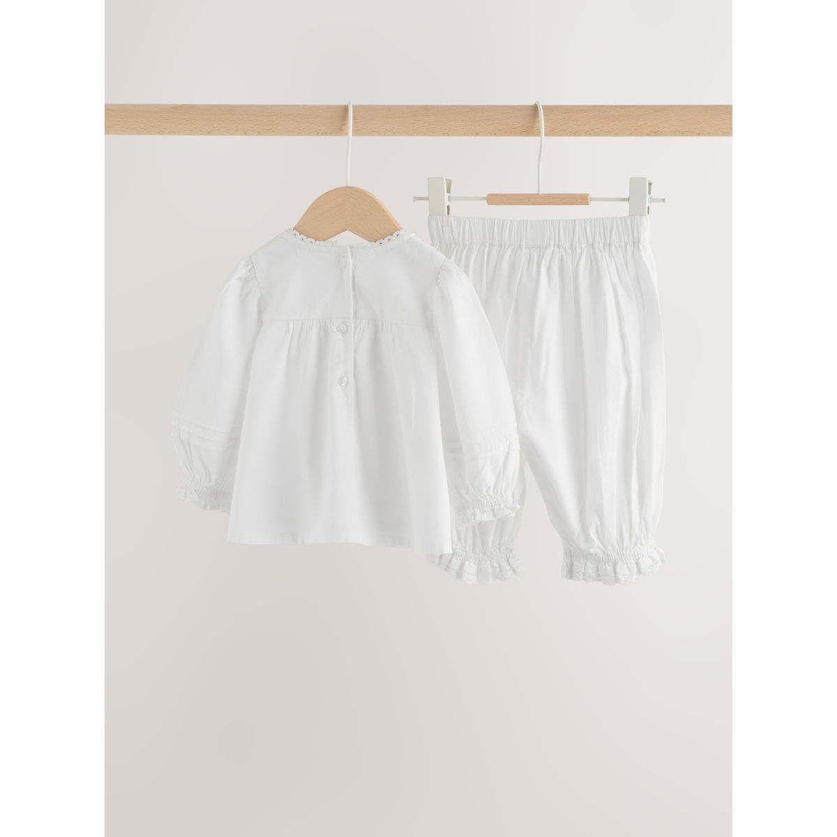 Haut en dentelle et pantalon bébé, 2 pièces blanc, NEXT