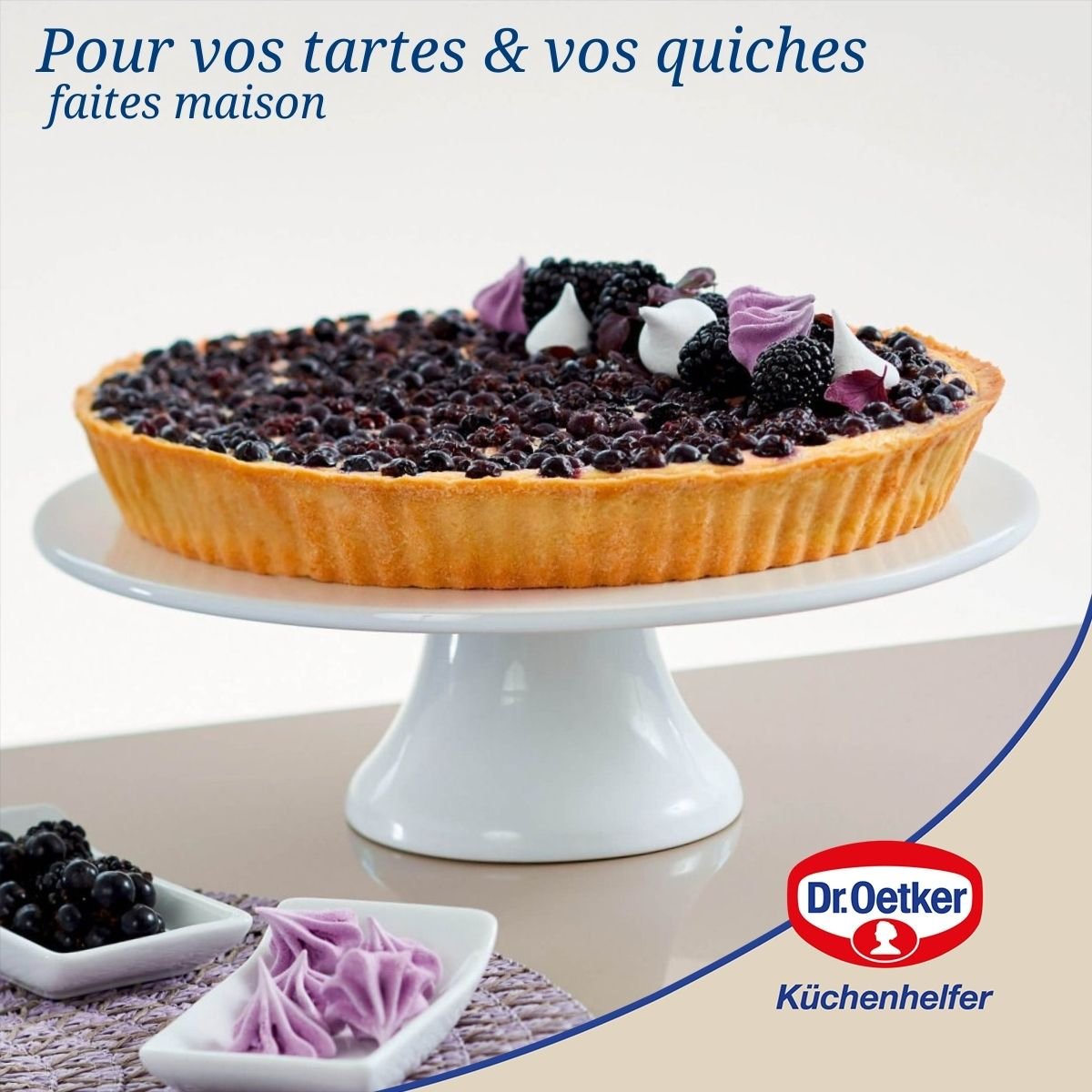 Ensemble de 2 Moules à tarte quiche 28 cm en email EXCLUSIVE blanc|noir, DR OETKER