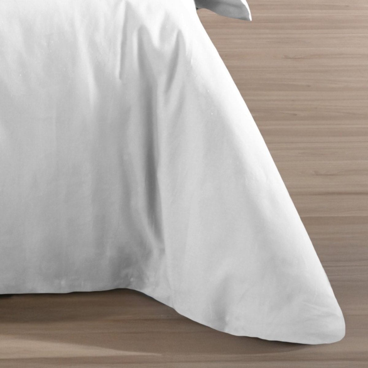 Housse de couette 240x220 blanche + 2 taies 100% microfibre blanc, DECORATIE