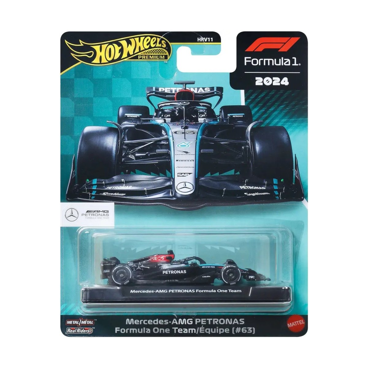Hot Wheels Voiture de course Mercedes-Benz 2024 multicolore, MATTEL