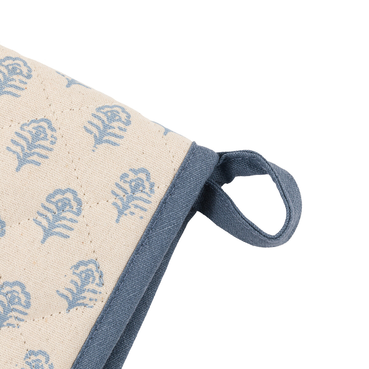 Flora Floral Stamp Double Oven Glove blue, ÉDITÉ